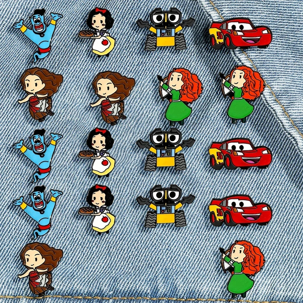 

18 Pcs Creativity Anime Brooch Cartoon Character Merida Princess Enamel Pin Badge Jewelry Backpack Clothing Accessories Gift