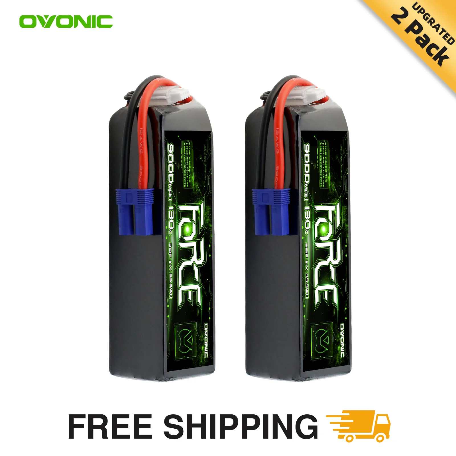 

OVONIC 3S Lipo Батарея 9000 мАч 130C 11,1 В RC Lipo Батарея с вилкой EC5 для 1/10 RC Грузовик RC Автомобили Автомобиль (2 упаковки)