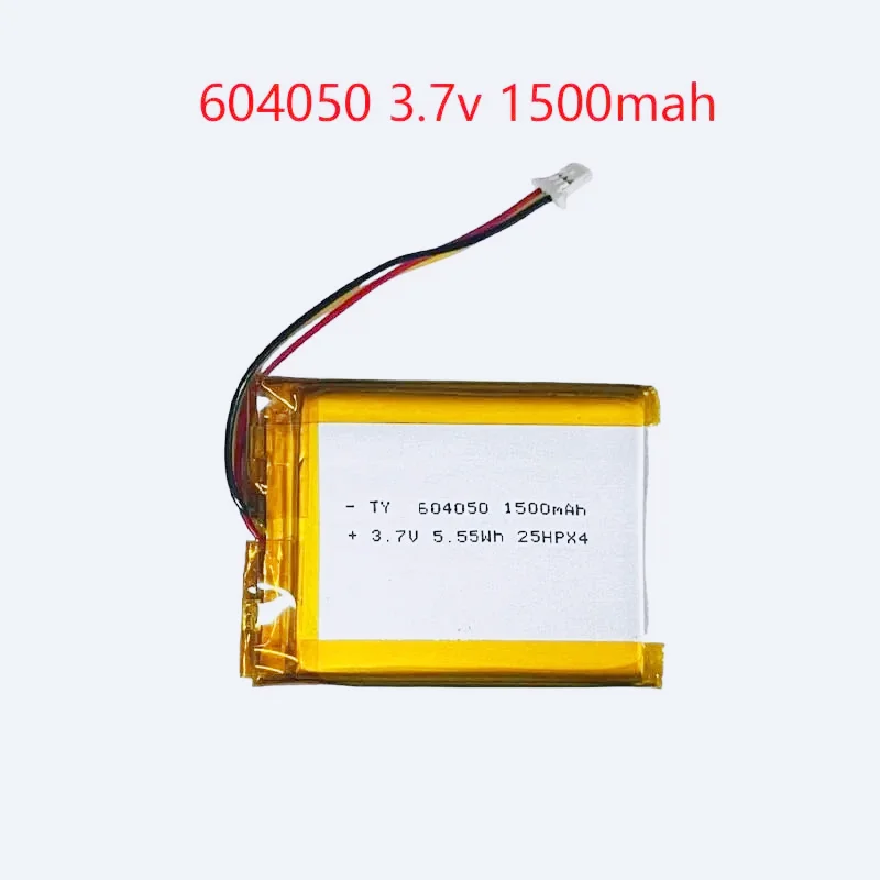 604050 3.7V 1500mAh Lithium Polymer Rechargeable Battery with 3-hole Plug for Air Purifier Batteries Power Bank Tablet Cell Tool