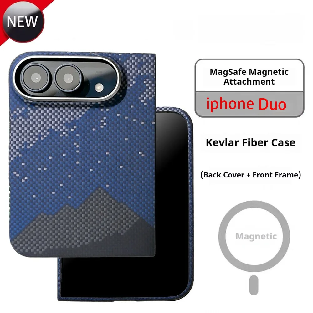 Case For iphone Duo, 100% Kevlar Magnetic MagSafe Ultra Thin Aramid Fiber Protection Cover iphone phone accessories