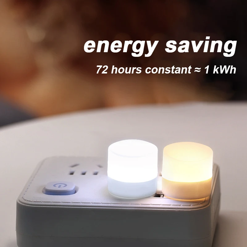 USB Lamp Plug Night Light Laptop Mobile Power Charging Mini Book Lamps Mini LED Eye Protection Square Flexible Reading Light