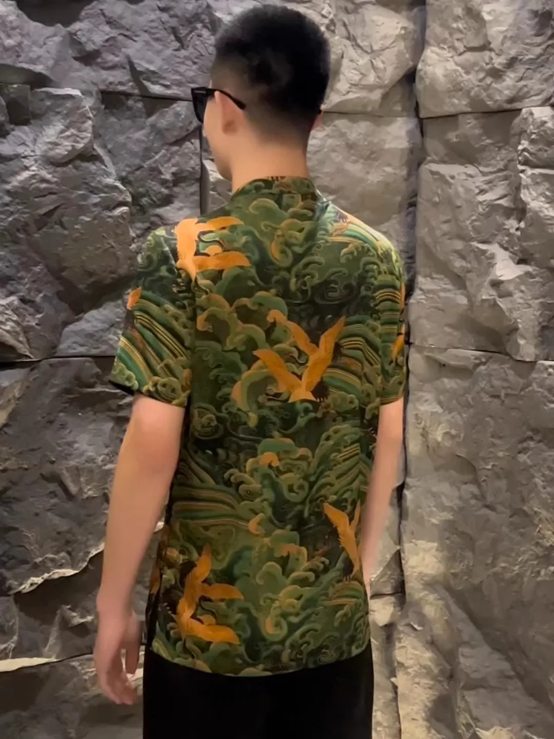 High Quality Short Sleeve Men's Tang Suit X3122 Summer New Fashion Business Casual Embroidered Button Stylish Comfortable