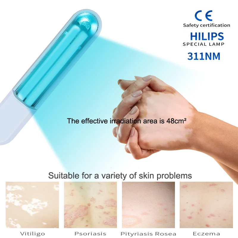 311NM UVB Phototherapy Lamp Device for Vitiligo Treatment UV NarrowBand Ultraviolet Light Therapy Psoriasis Spots Eczema