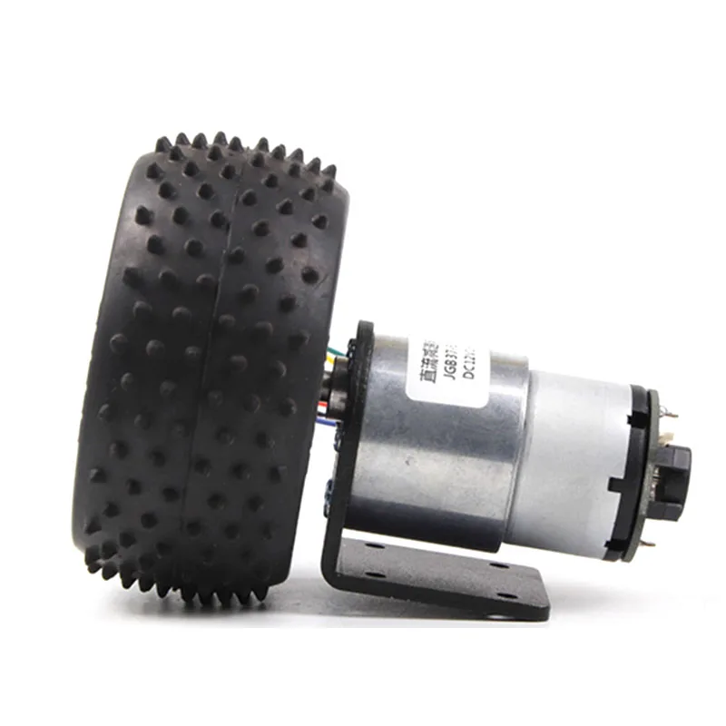 JGB37-520 hall codificador dc motor + 85mm pneu grande com suporte para medição de velocidade inteligente pequeno carro conjunto dc6v 12v 6 1590rpm