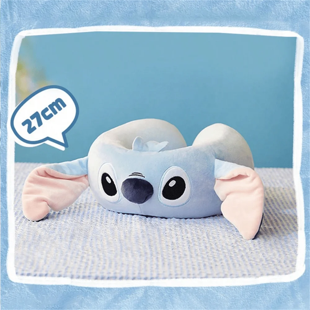 

MINISO Anime Disney Stitch Portable U-Shaped Pillow Memory Foam Cartoon Cervical Pillows Travel Lunch Break Neck Protection Gift