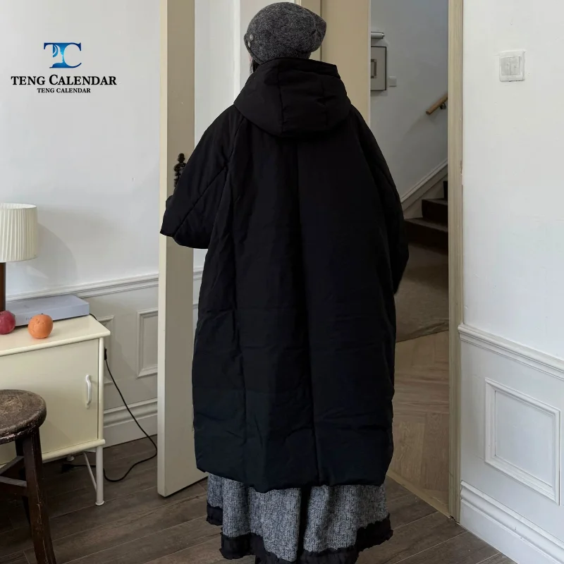 Winter Women's Long Cotton Jacket, A Thick Button Jacket with Large Pockets on Both Sides for Winter, 2026 New Model