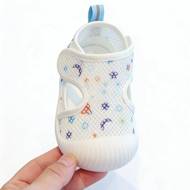 Kids Baby Summer Mesh Breathable Shoes 2026 Anti-collision Soft Sole First Walker Unisex Lightweight Velcro Sandals