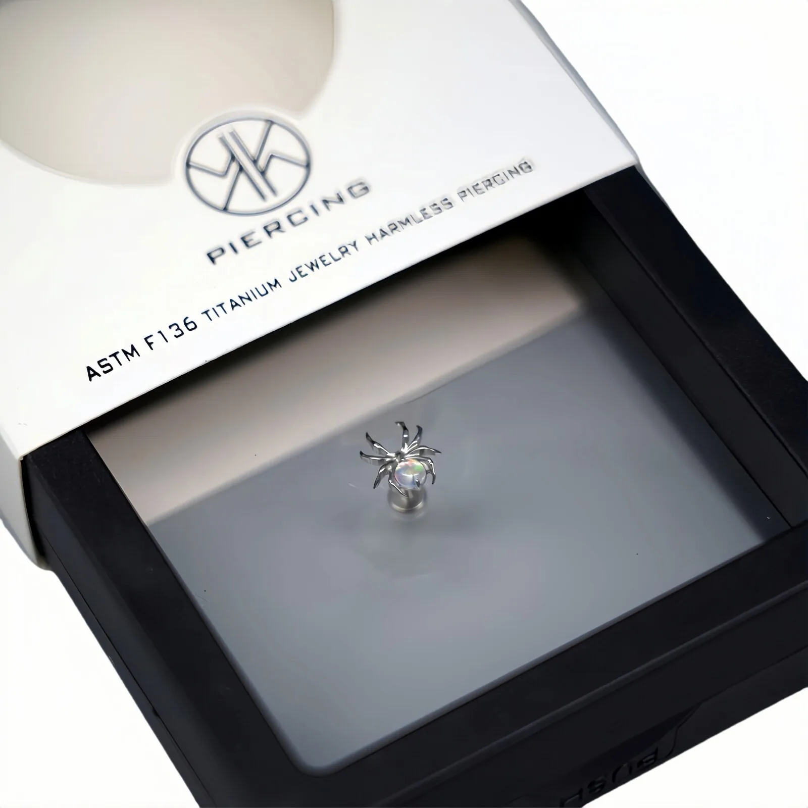 16 جرام ASTM F136 قضيب تيتانيوم أوبال العنكبوت الغضروف أقراط الحيوان العنكبوت اللولب الزنمة الفص مسمار هالوين ثقب المجوهرات