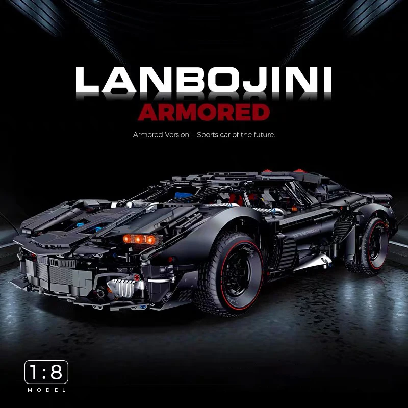 High-Tech City Plating Lambo Car Building Block Technical Super Speed Remote Control Racing Vehicle Model Bricks Toys For Boy