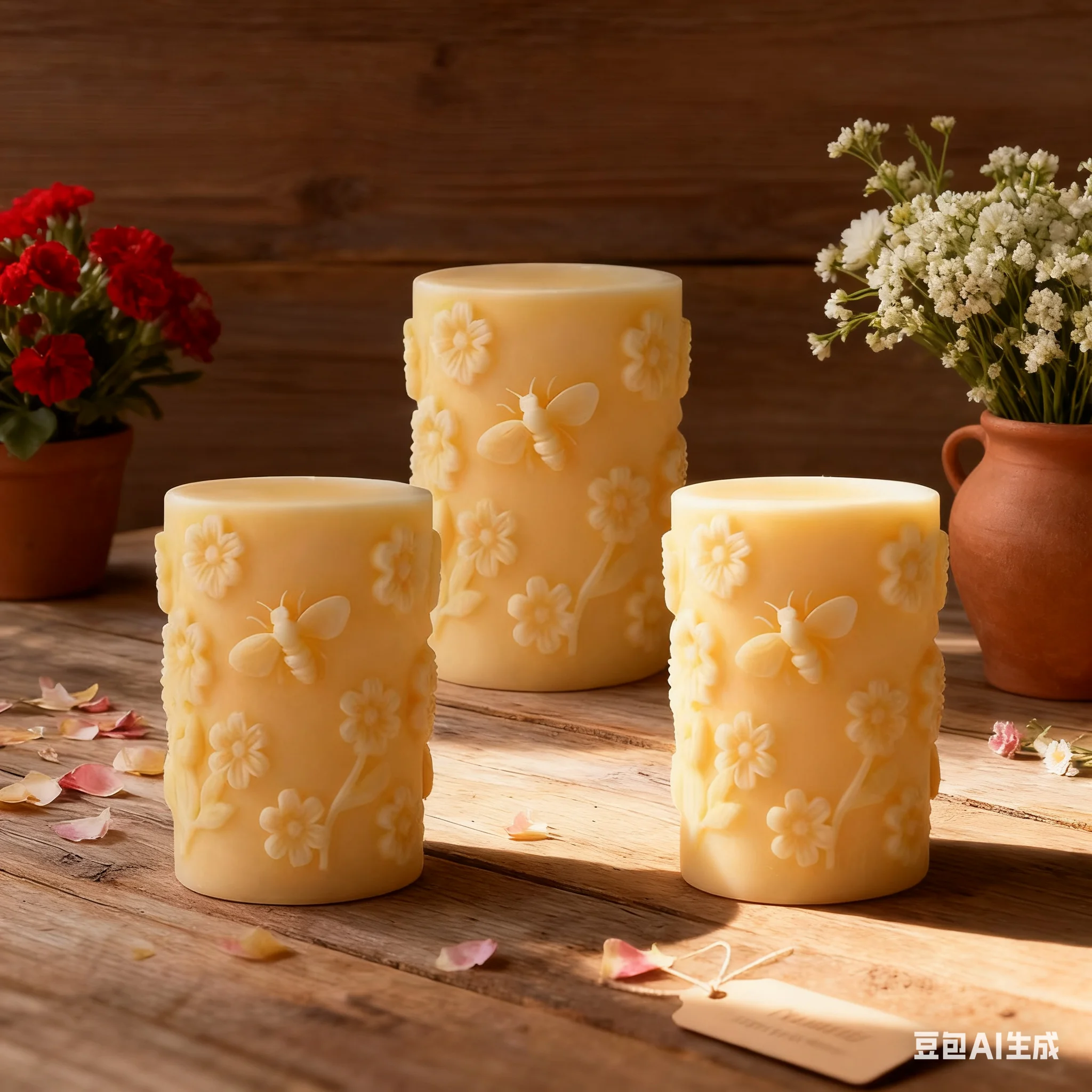 

Bee Silicone Mold Floral CylinderSet DIY 3D Embossed Aromatherapy Candle Making Tool Plaster Craft Mould for Home Decor Art Supp