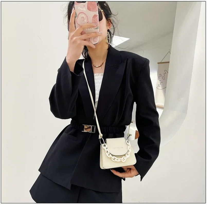 2022 New PU Leather Small Crossbody Bags For Women Chain Female Shoulder Handbags Mini Purses Travel Cross Body Bag