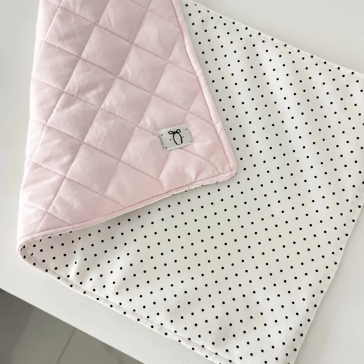 Pink Polka Dot Table Mat Square Quilted Close Copy Placemat Coaster Desktop Decoration Korean Style Ins Style Hand Account Mat