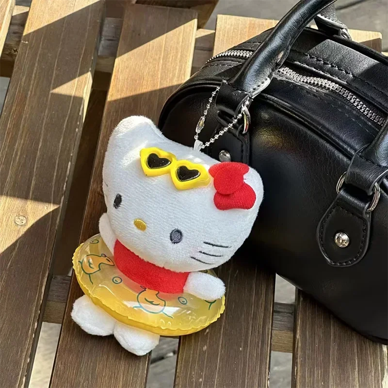 Hello Kitty maillots de bain en peluche poupée porte-clés dessin animé Kt chat porte-clés sac charme doux peluches voiture sac à dos accessoires 2025 offre spéciale
