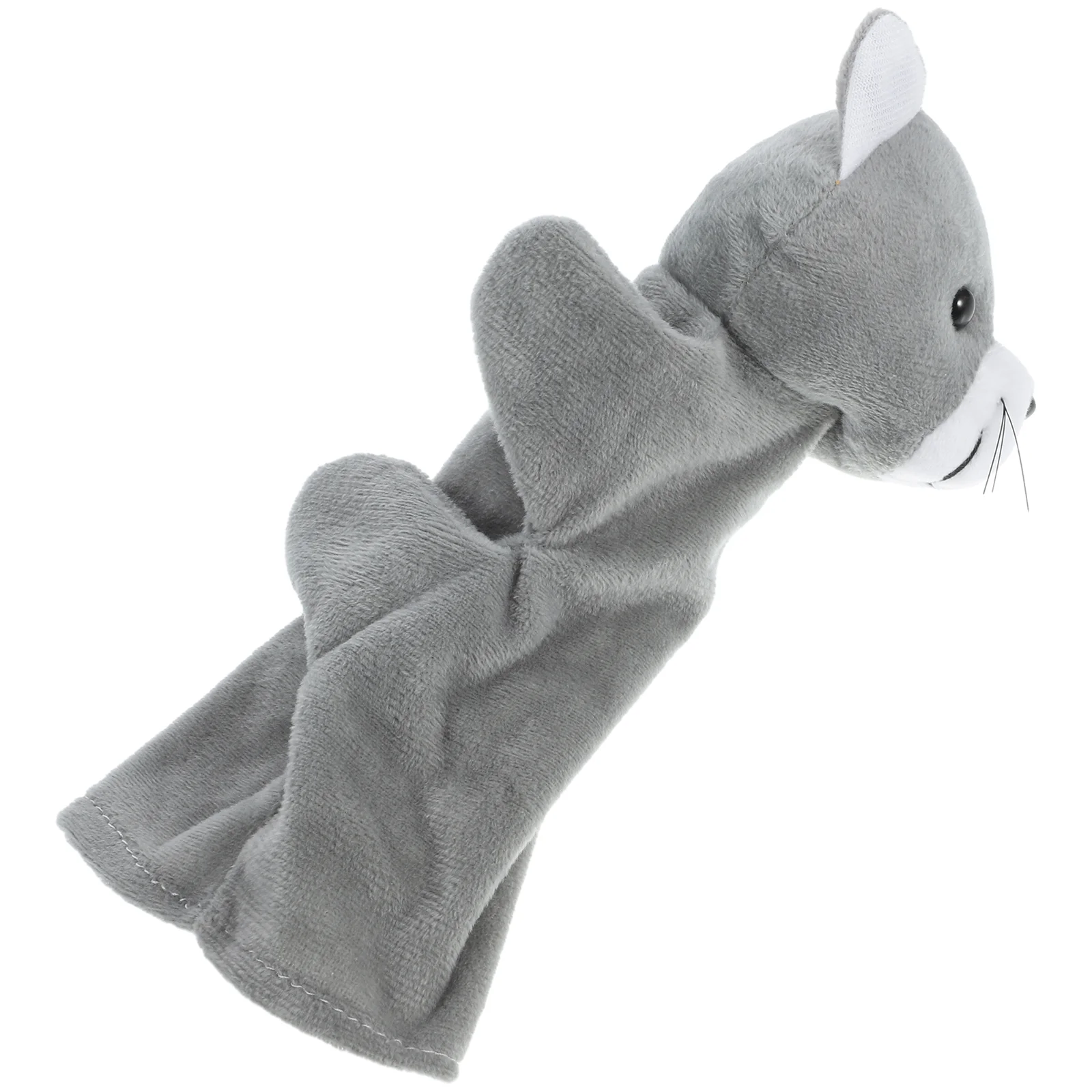 Toy Cat Hand Puppet Plush Animal Puppets for Babies 6-18 Months Grey Toddlers 1-3 Educational Child