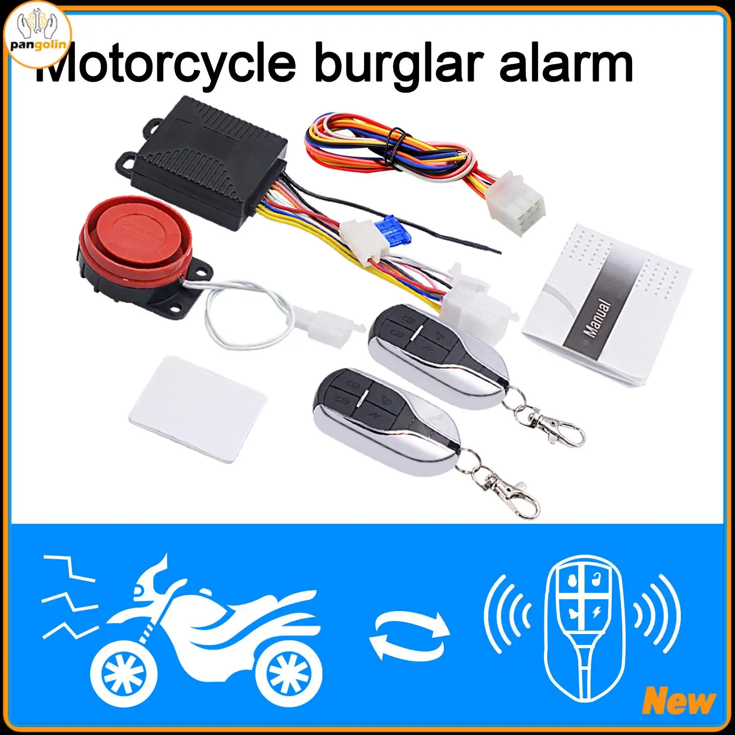 1set 12V Motorcycle Dual Remote Anti-theft Device For 12V Motorcycle ATV New