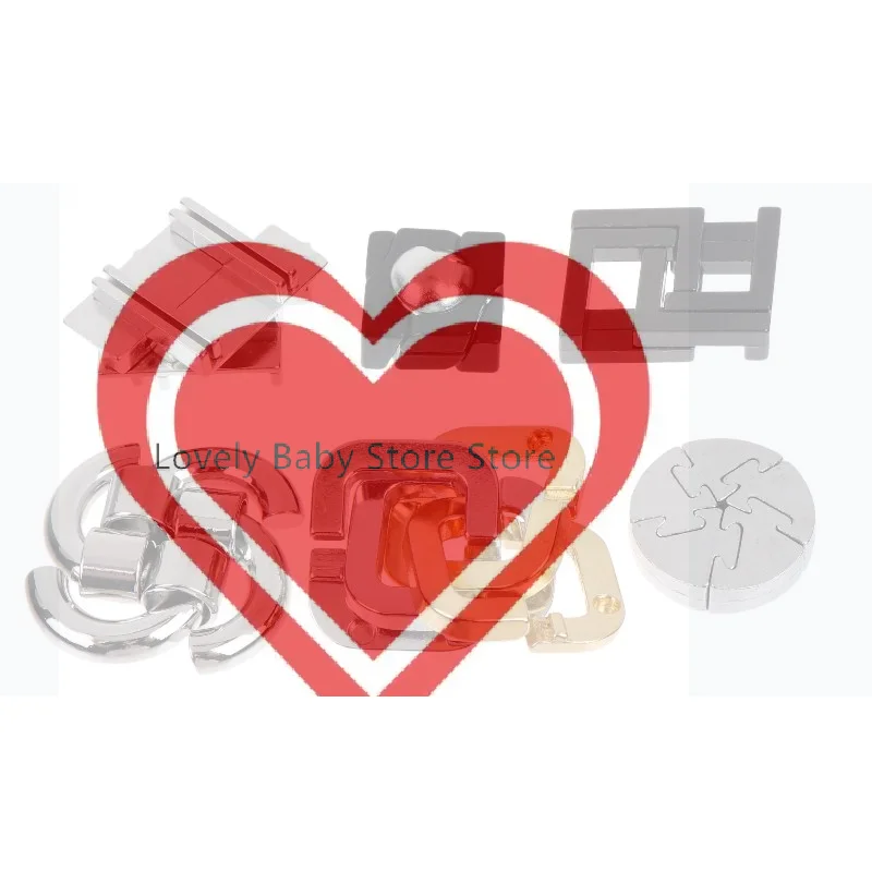 Metal Puzzle Lock Brain Teaser Educational Stress Relief Desktop Game Kids Adults Casse Tete IQ Test Disentanglement Toys Gifts