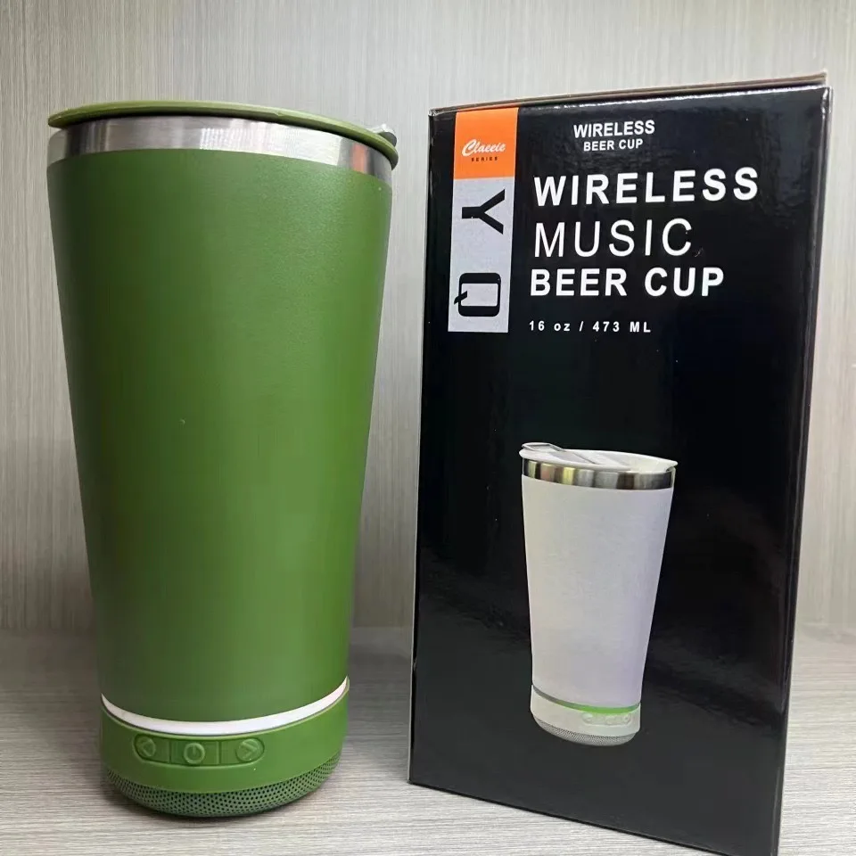 304 stainless steel insulated cup Bluetooth speaker sound beer cup portable outdoor car mounted ice cream car cup Caixa De Som