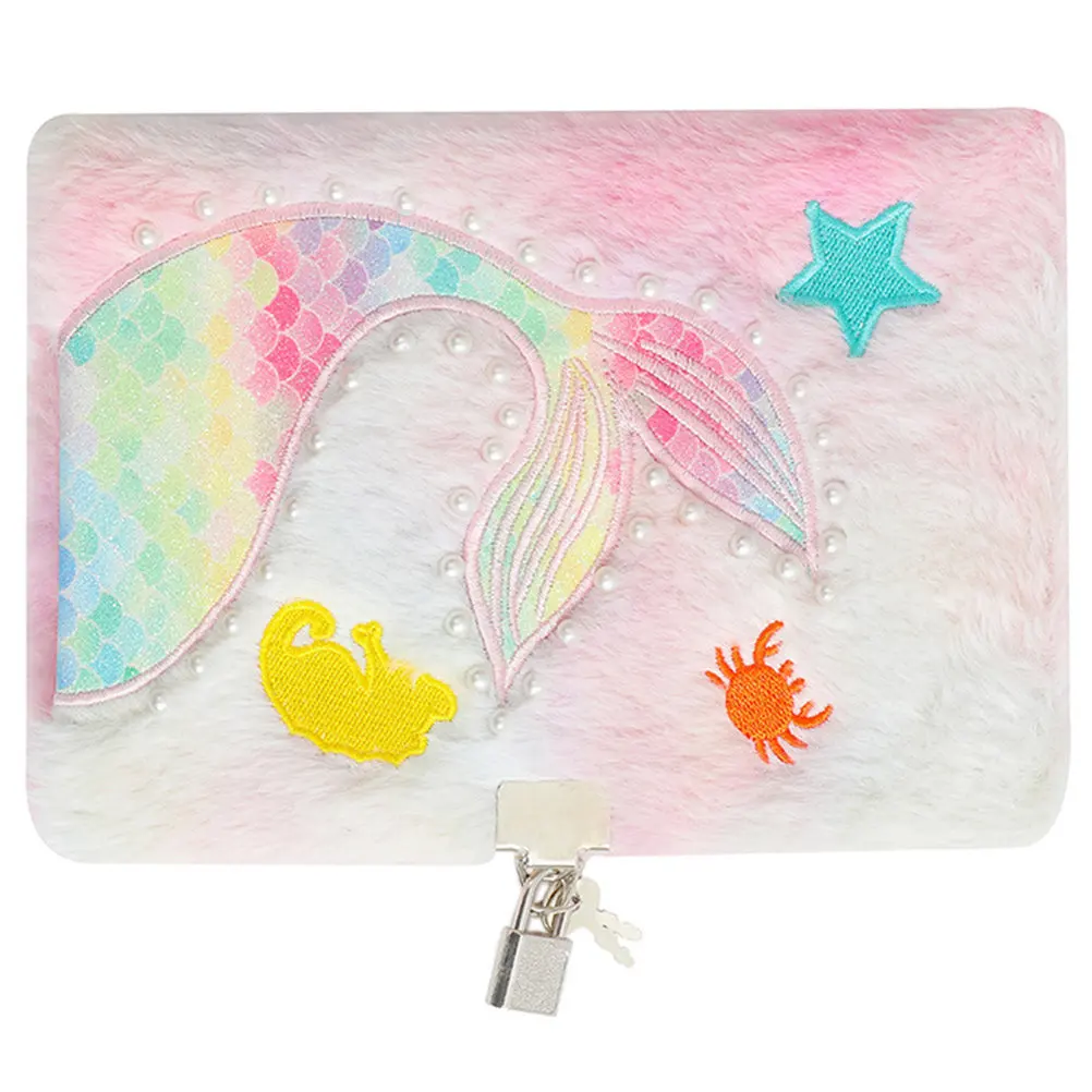 

Lockable Diary Notebook For Cartoon Mermaid Tail Cover Journal Notepad With Key Secure Portable Writing Pad