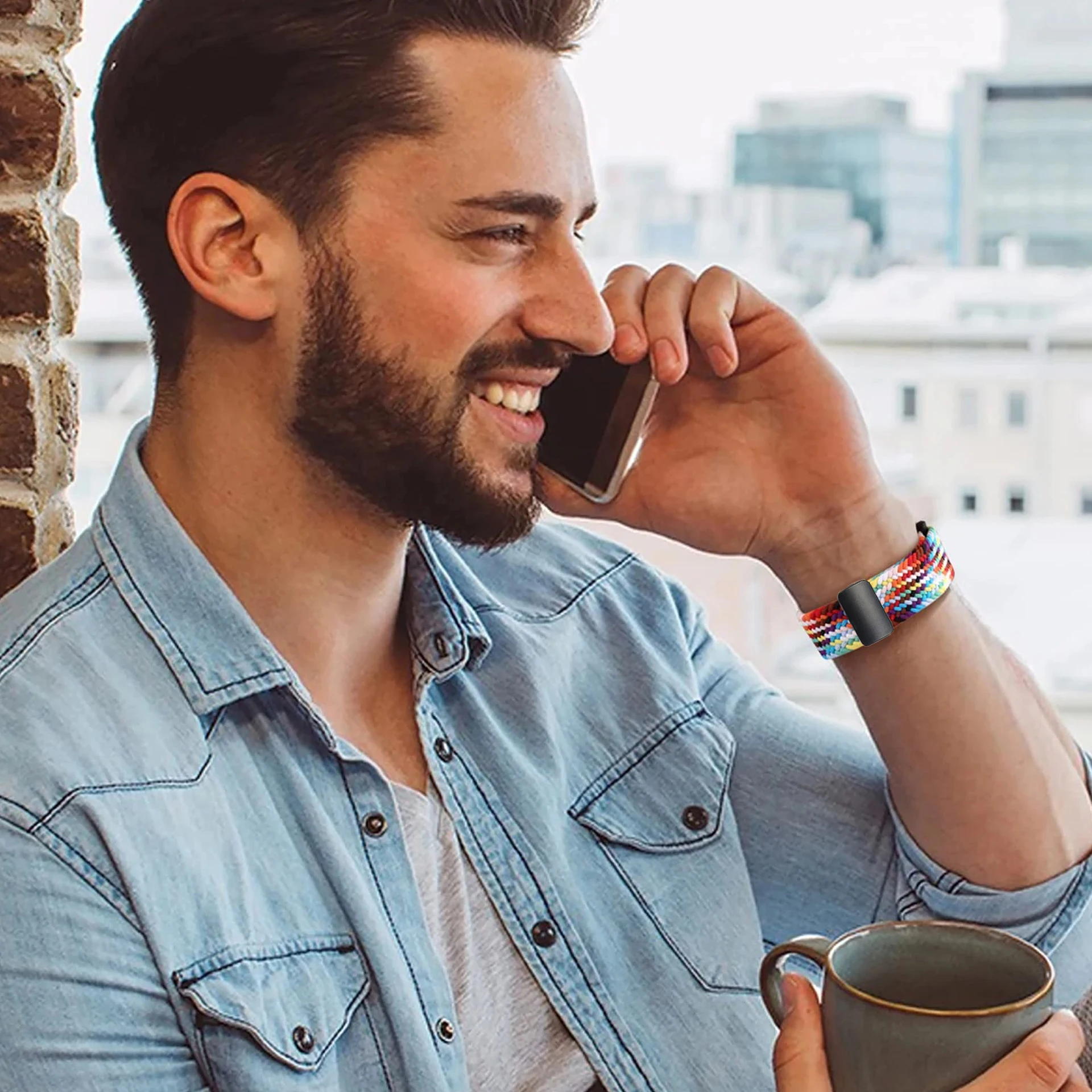 حلقة مضفرة لساعة سامسونج جالاكسي 7 الترا حزام 47 مللي متر اكسسوارات سوار نايلون مغناطيسي كوريا جالاكسي ساعة الترا باند 47 مللي متر