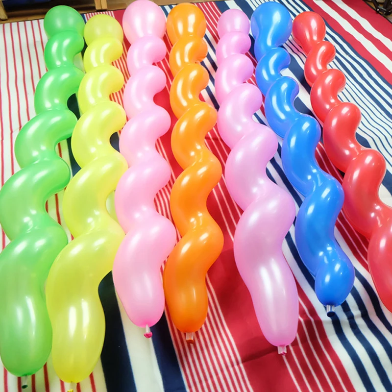 

100Pcs Multicolor Spiral Long Balloon Unique Twist Spiral Latex Balloon Wedding Happy Birthday Holiday Decoration Kids Toys