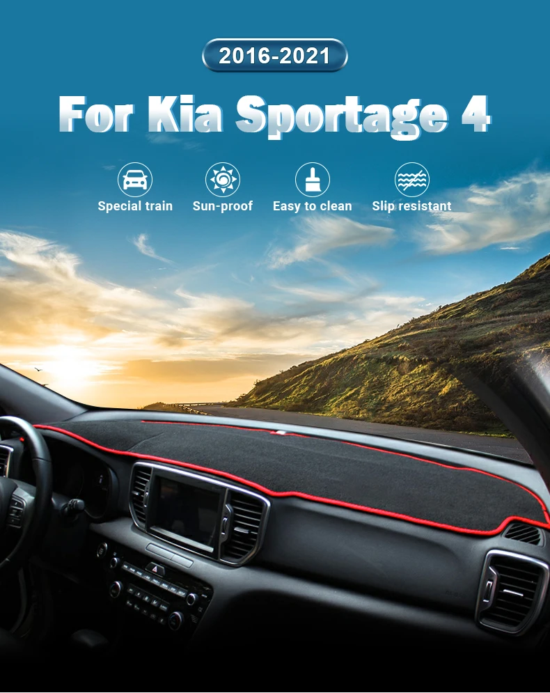 Für Kia Sportage 4 2016 2017 2018 2019 2020 2021 Auto Dashboard Sonnenschutz Matte Instrument Schreibtisch Nicht-slip Abdeckung Zubehör – Detail 1