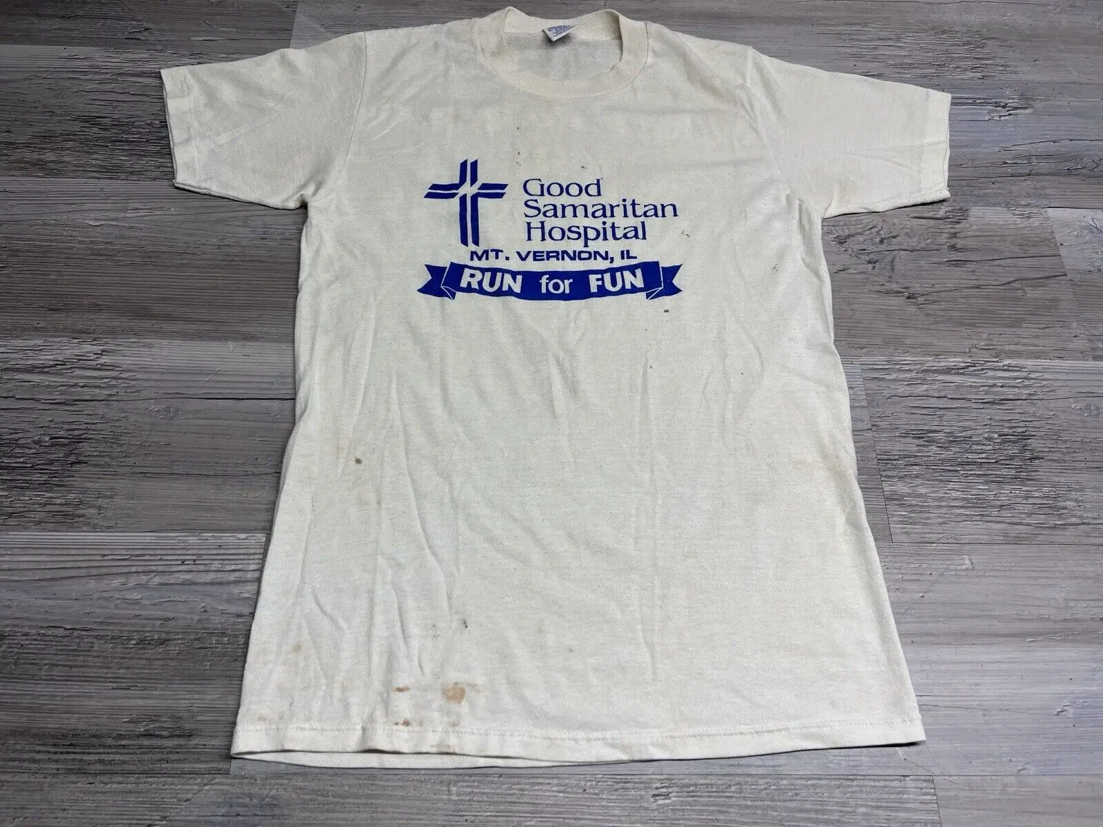 Vintage Church 5K Run T-Shirt Good Samaritan Hospital Graphic Tee Sz M USA Made