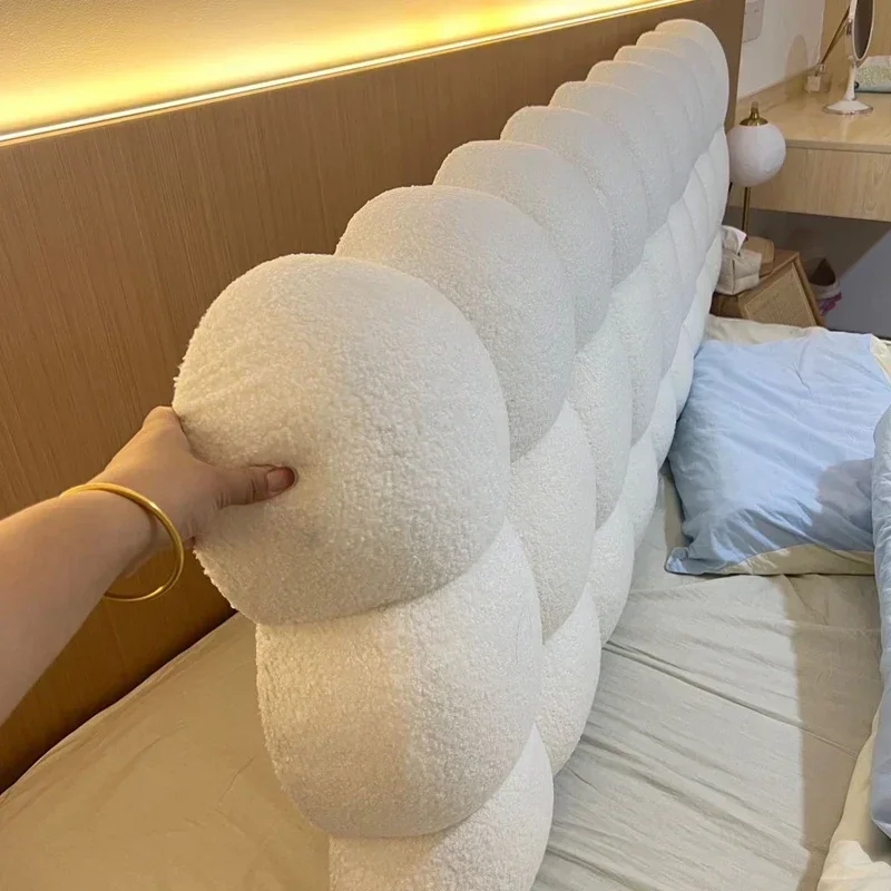 Custom-made small snowball bedside cushion soft back 2023 new pillow bed pillow bed big back tatami