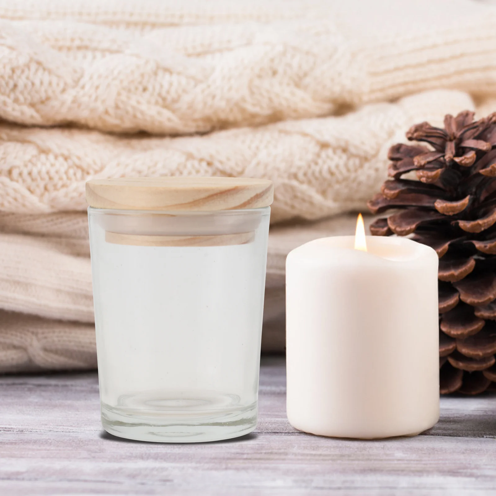 

2Pcs DIY Jar Simple Glass Cup Aromatherapy Container for Home Office Hotel Relaxation DIY Storage Jar