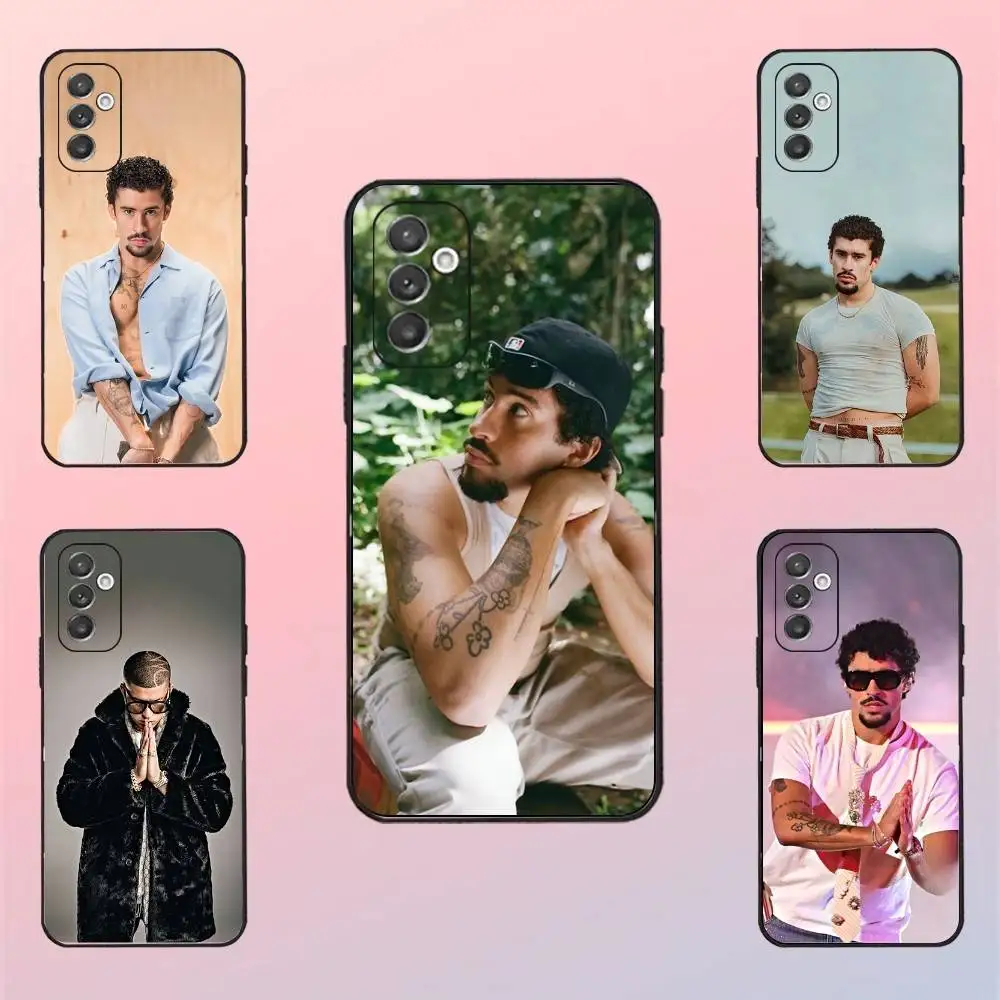 

singer B-Bad B-Bunny Phone Case For Samsung S 25,24,23,22,30,21,10,9,Ultra,Plus,Lite,FE,4,5 G Black Soft Case