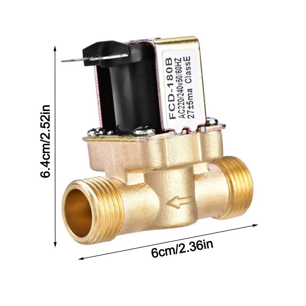 Detalhe 1 de Válvula solenoide 3/4” 1/2” Electric Solenoid Magnetic Valve DC 24V AC 220V DC12V Normally Closed Brass Water Control Magnetic Switching Pneumática