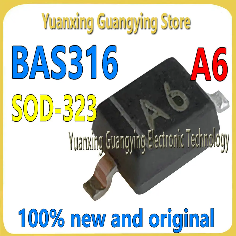 (50 pieces) BAS316 BAS316,115 Marking: A6 SOD-323 100V/250mA SMD Switching Diode 100% Brand New and Original