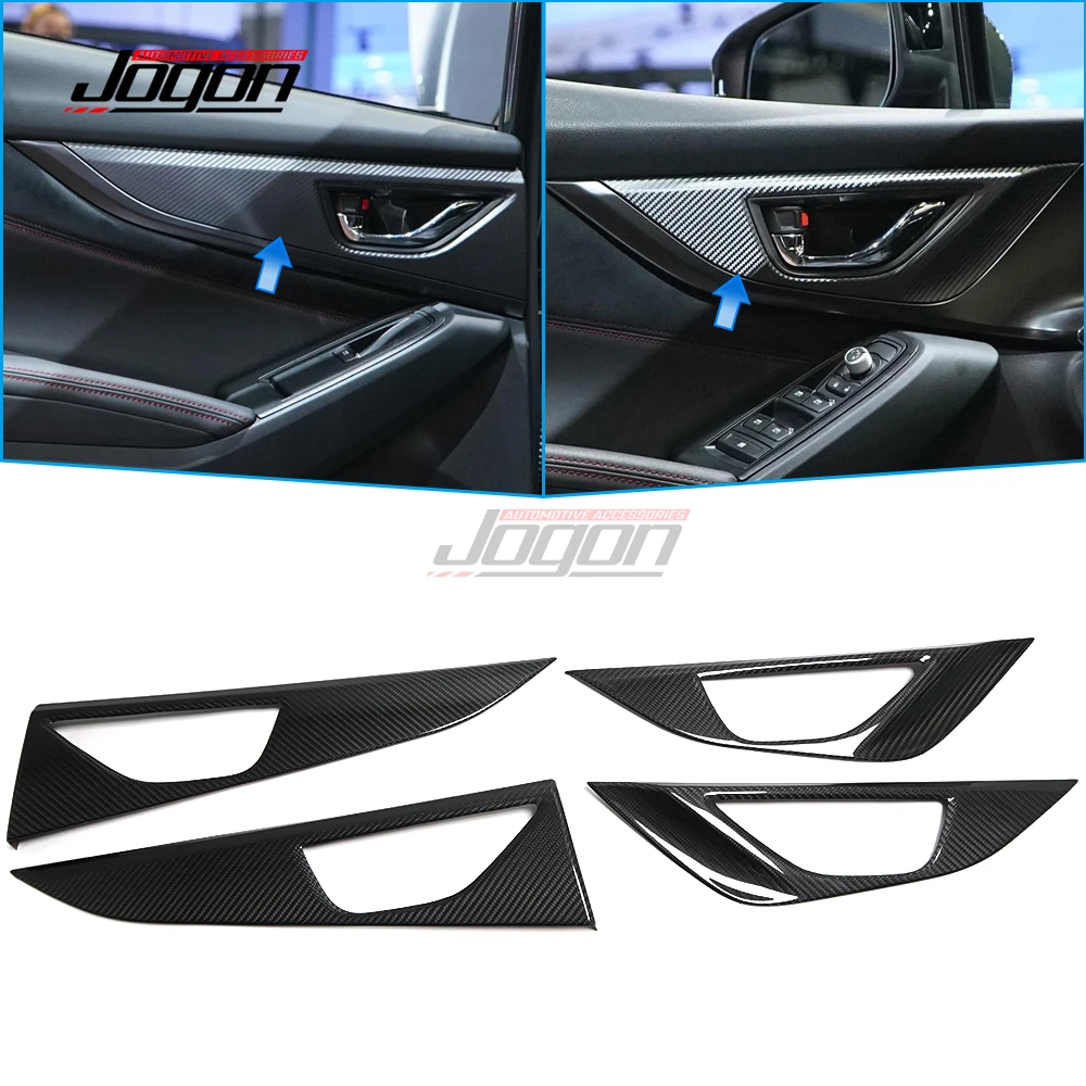 

For Subaru WRX S4 STI VB 2022 2023 2024 Car Interior Door Handle Sticker Panel Cover Trim Real Carbon fiber Car Accessories