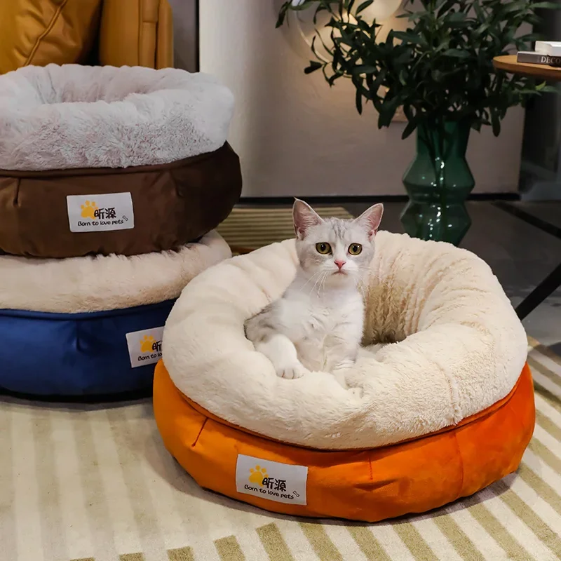 Velvet Plush Cat Bed Cat Basket Nesting House Sleeping Bag Kennel Winter Warm Beds Cushion for small dogs legowisko dla kota