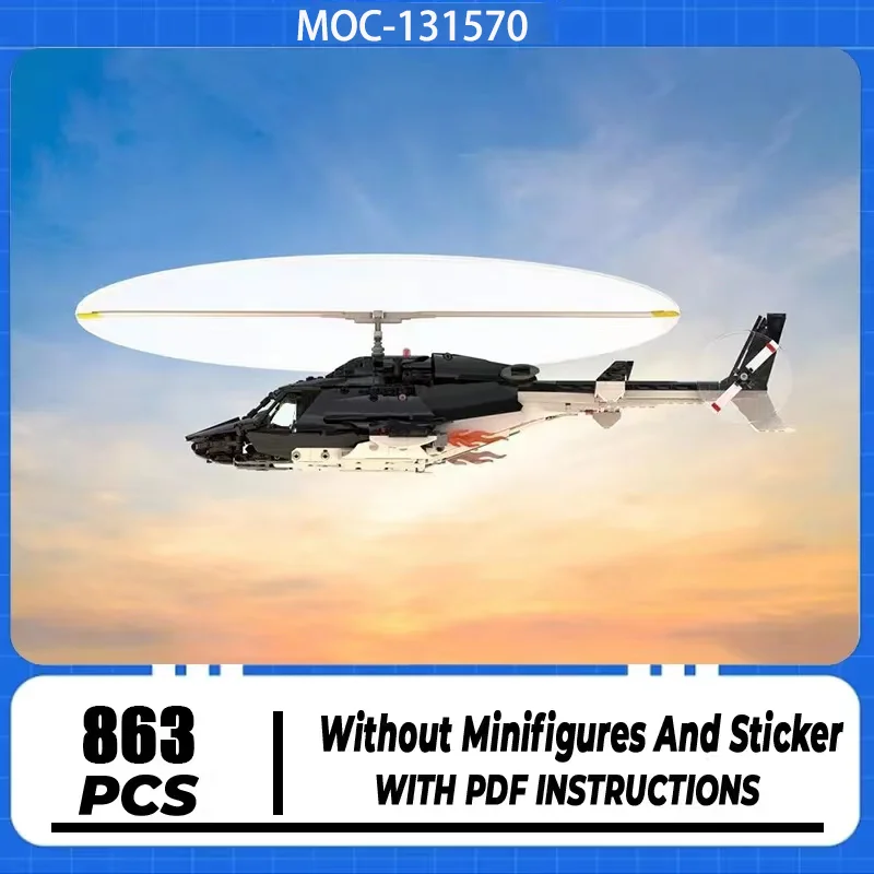 

863PCS MOC-131570 Building Blocks Popular Special Ops Helicopter Airwolf Model Technology Bricks DlY Military Airplane Toys For