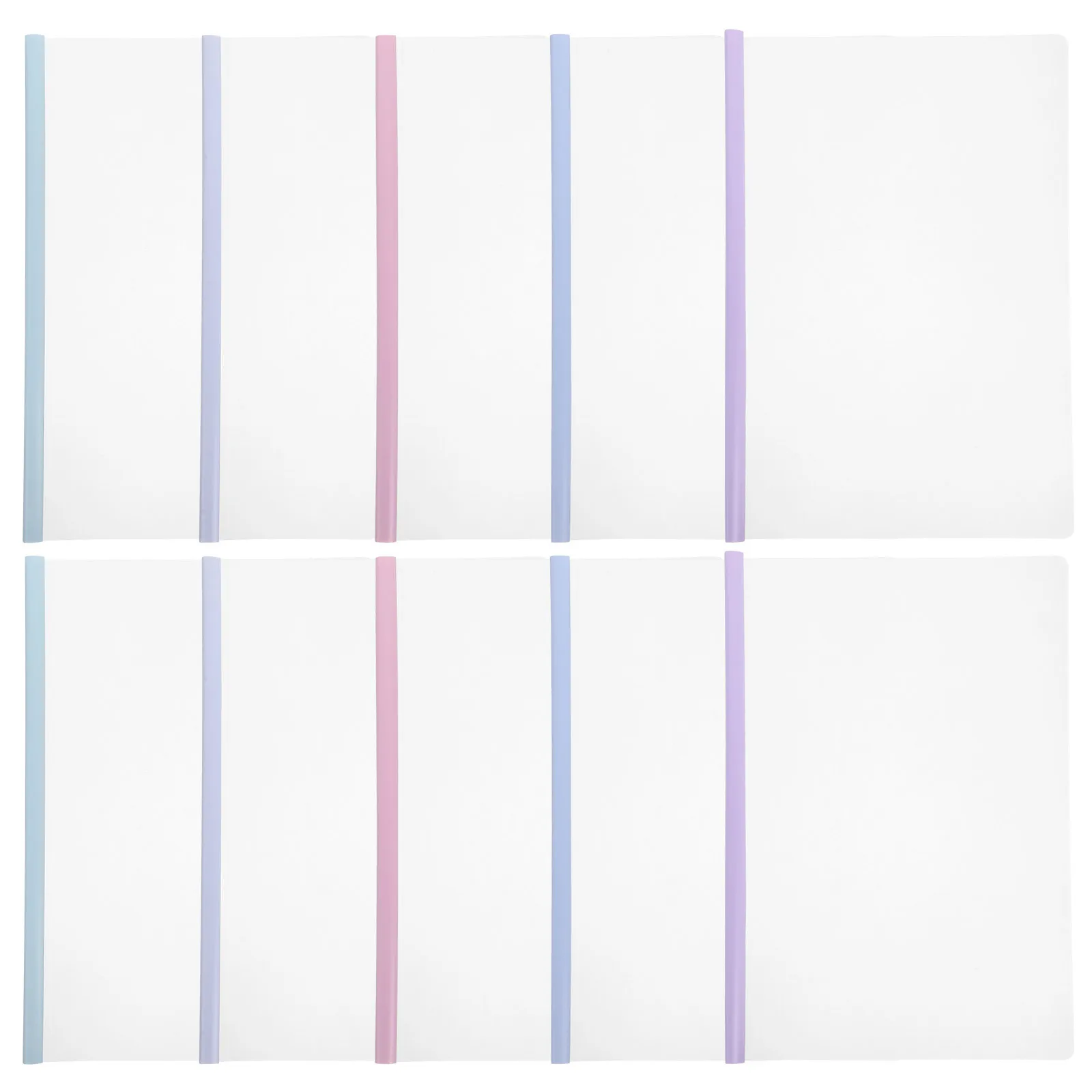 10pcs Waterproof Document Folder Plastic Slide Binder For Report Binding Pull Rod Clip Loose Leaf Clips Bookbinding Stationery