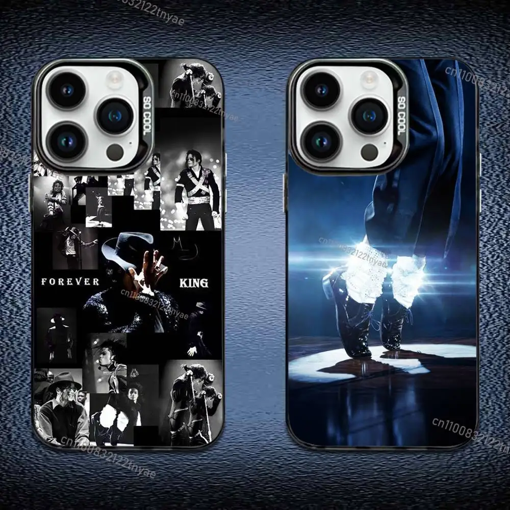 

Singer M-Michael J-Jackson Phone Case For iPhone 17,16,15,14,13,12,11 Pro Max Plus Colorful Gradient Soft TPU Black Cover
