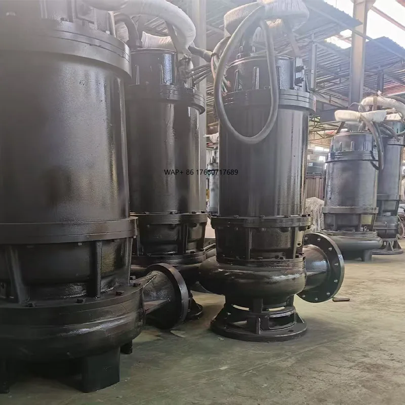 45kw 75kw مضخة مياه الصرف الصحي الغاطسة عالية الطاقة مرحلة واحدة WQ مضخة قطرها كبيرة مع شفط مياه الصرف الصحي عالية التدفق مصنوعة من المعدن #1