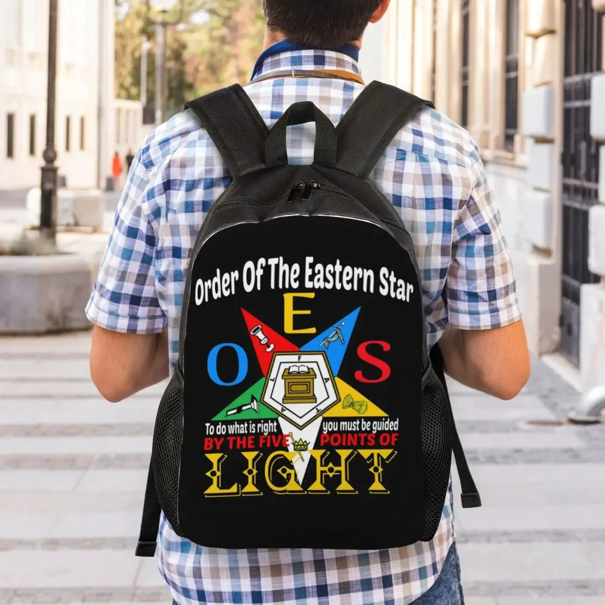 Custom Order Of The Eastern Star Logo Laptop Backpack Women Men Basic Bookbag for College School Student Bag