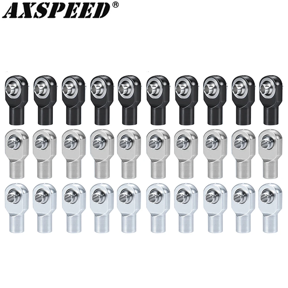 AXSPEED 10PCS M3 Ball Head Aluminum Rod Ends Link Tie Ball Joint for 1/10 Slash Rustler Revo Telluride Stampede Parts