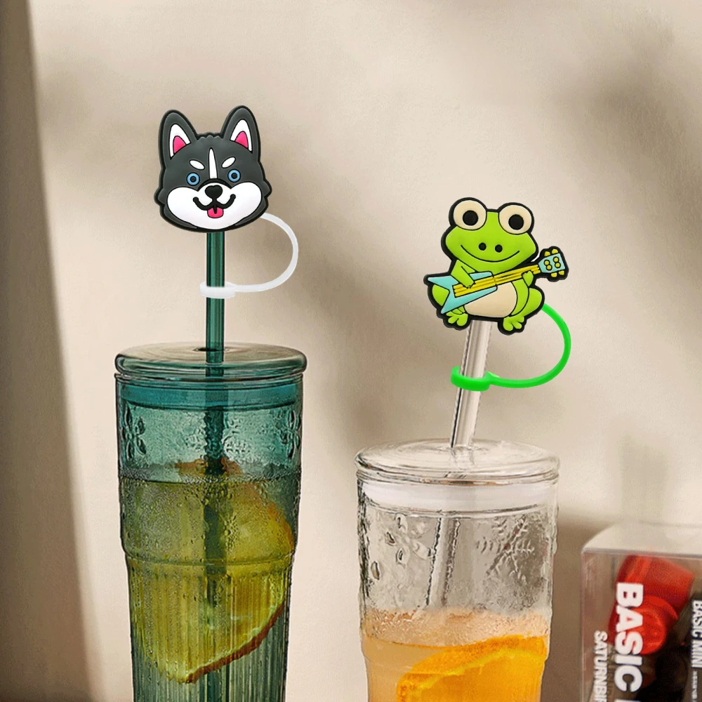 Silicone Straw Tip Covers Drinking Dust Cap Cup Accessories Cartoon Multicolor 5 X 5 X 2cm Cute Creative Reusable Straws