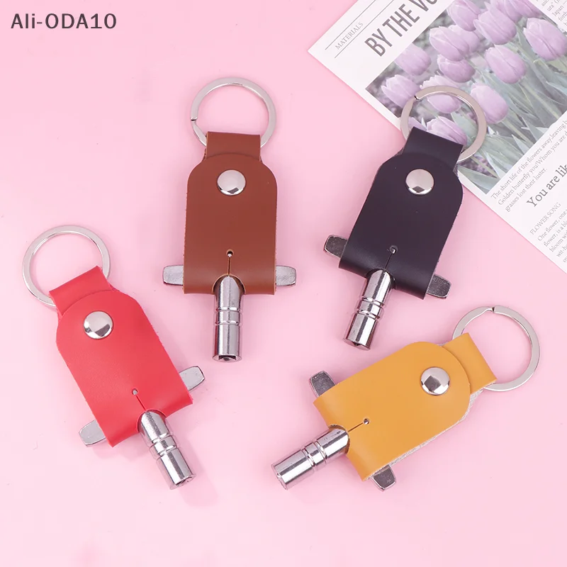 

PU Leather Drum Key Holder Drum Keychain Case With Wrench Percussion Gift For Drummer Drumstick Key Ring Drum Key Tool