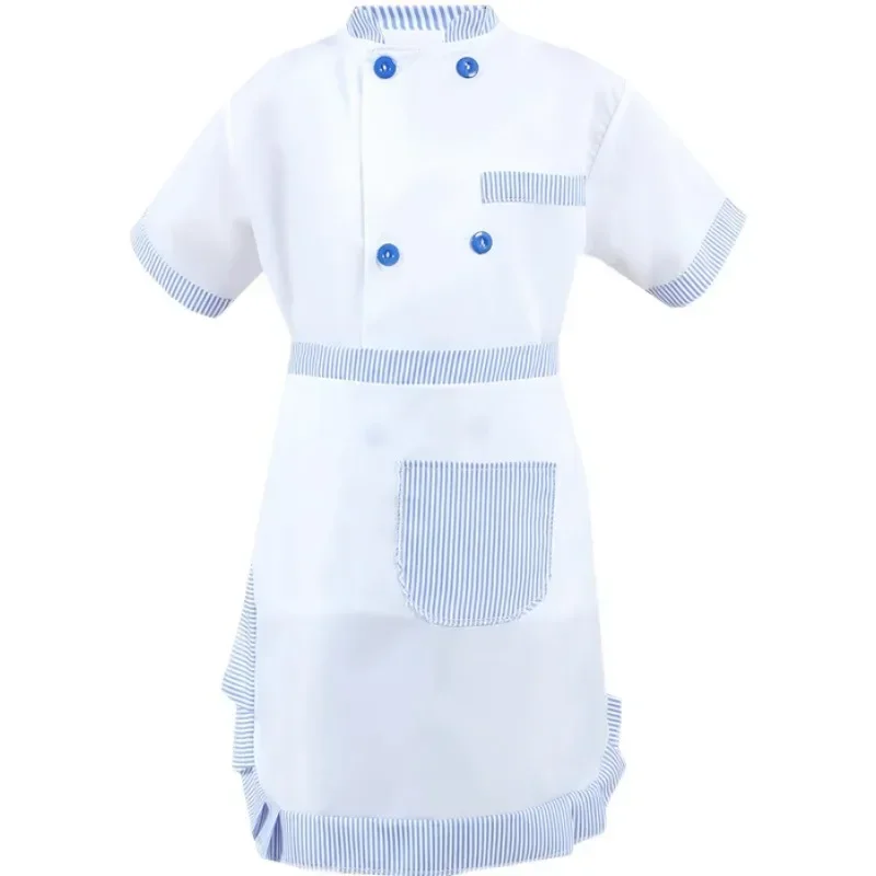 Chef Cosplay Costumes Upper Garment Apron Hat Suit Restaurant Food Service Theme Party Dress Halloween Kids Chef Uniform