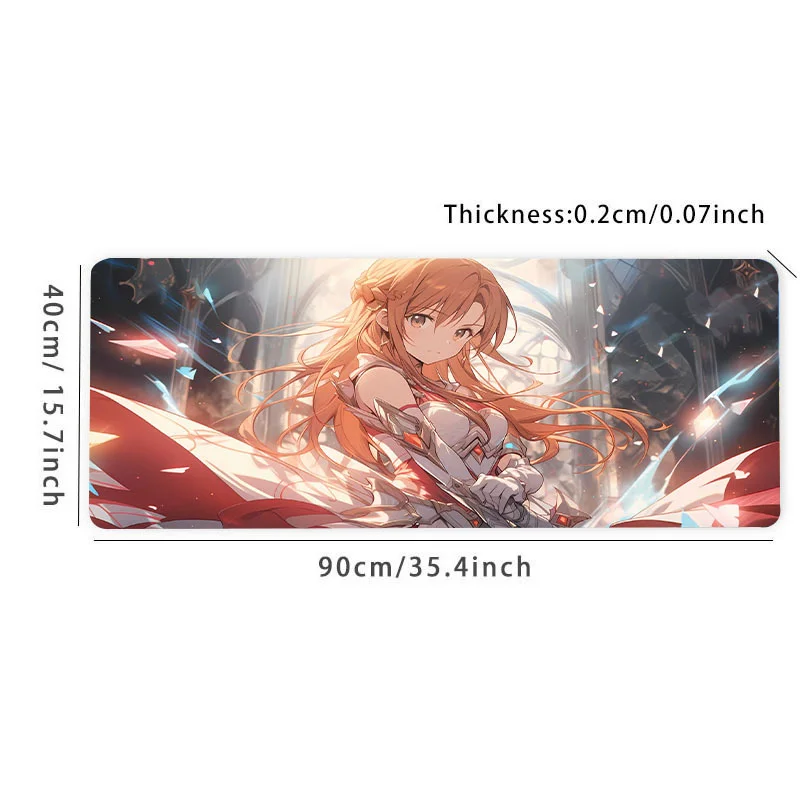 Large Anime Gaming Mousepad - Anti-Slip Natural Rubber Desk Mat for Keyboard and Mouse - HD Design for Office and Home Use