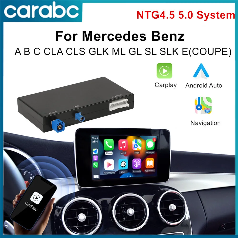 CARABC Wireless CarPlay Adapter Android Auto für Mercedes Benz A B C CLA CLS GLA GLC GLK SLK ML GL NTG4.5 5.0 System
