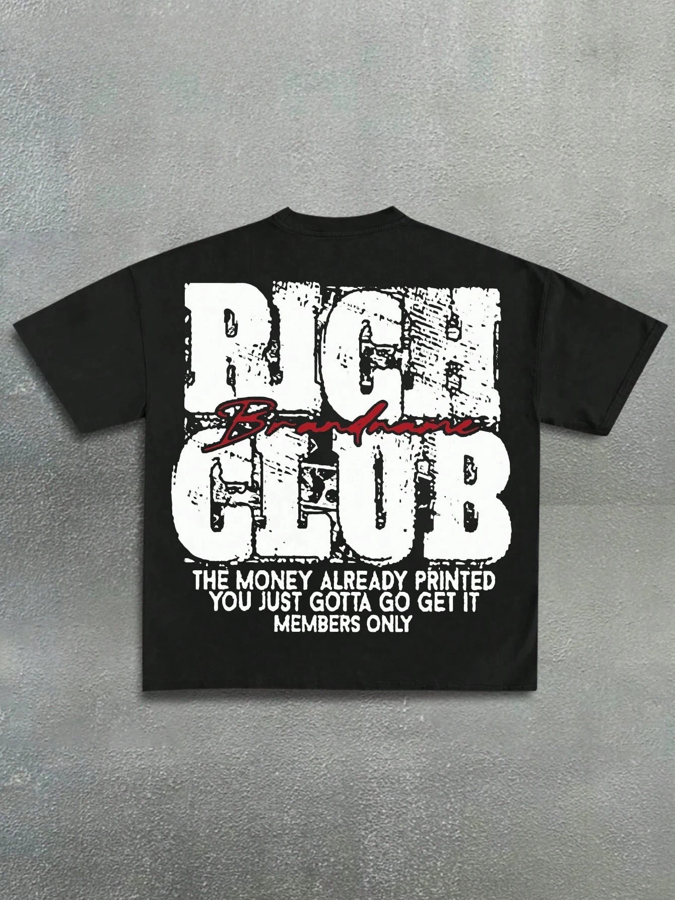 Y2k Men's T-shirt with Graffiti on The Front and Text on The Back, Featuring A Hip-hop Style for Street and Outdoor Life