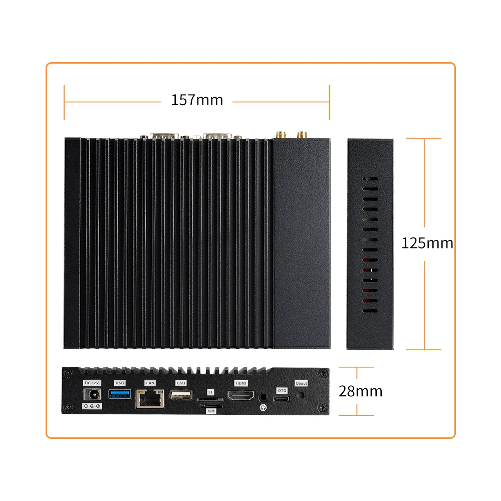 Liontron Mini PC Industria Ethernet 4G Amlogic 6 core KEC-A311D Embedded Mini Computer RS232/RS485 Andriod 9.0 Fanless Mini PC