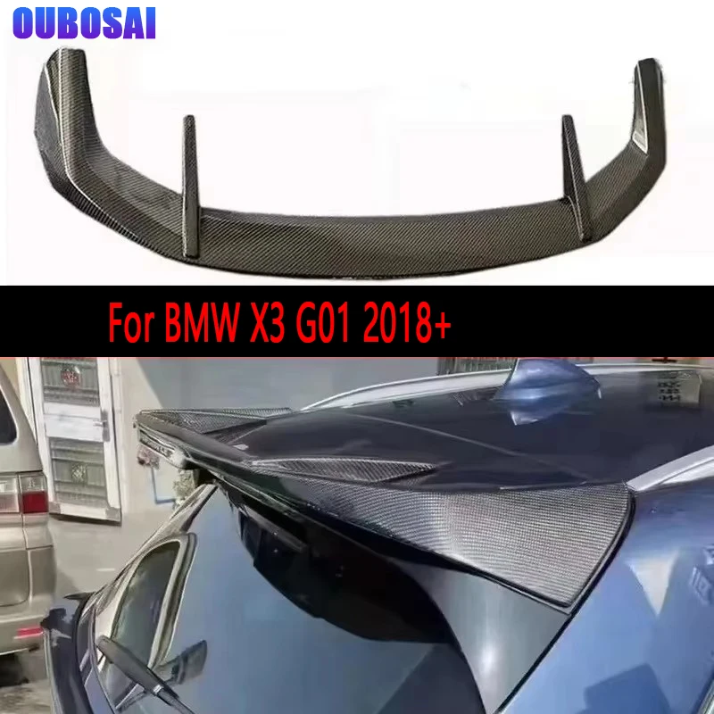 For BMW X3 G01 2018+ Carbon Fiber Tail fins Top Wing Rear Spoiler Duckbill Car Wing Retrofit Middle Wing body kit