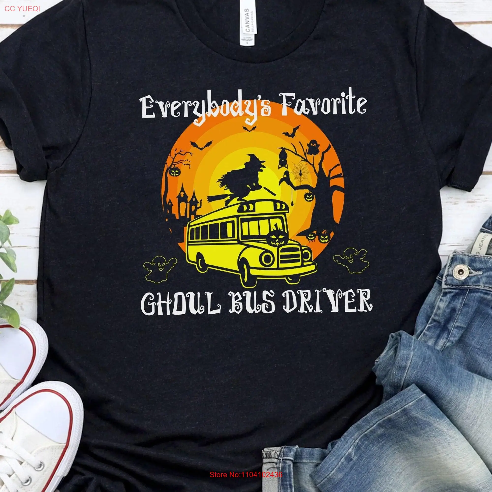 school bus driver halloween shirt for funny tee ghouls ghosts long or short sleeves