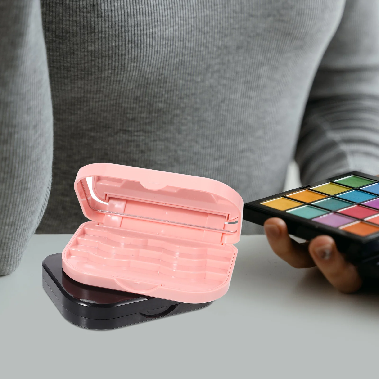 

2 Pcs Eyelash Container Travel Artificial Case Small False Eyelashes Storage Organizer Fake