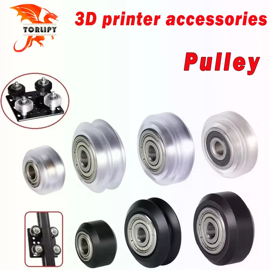 Torlipy 도르래 부품, 5mm 휠 V 슬롯 볼 베어링, 625RS, 625ZZ, 3D 프린터 부품, CNC 투명 폴리카보네이트, 오픈 빌드